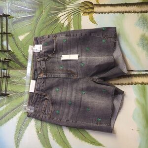 # 29 - NWT Judy Blue Cactus Embroidered Denim Shorts